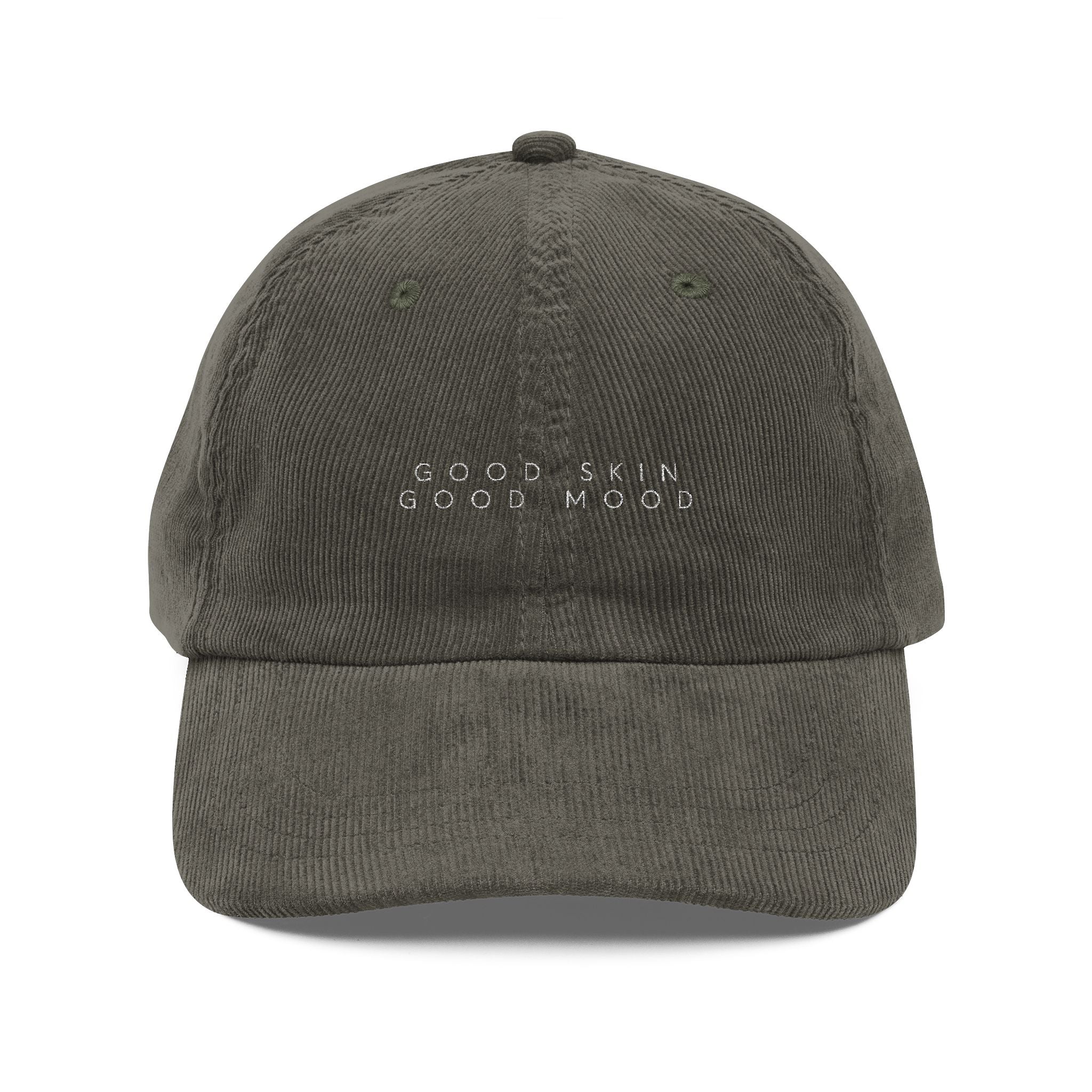Opal Skin Haus "Good Skin Good Mood" Vintage Embroidered Corduroy Cap