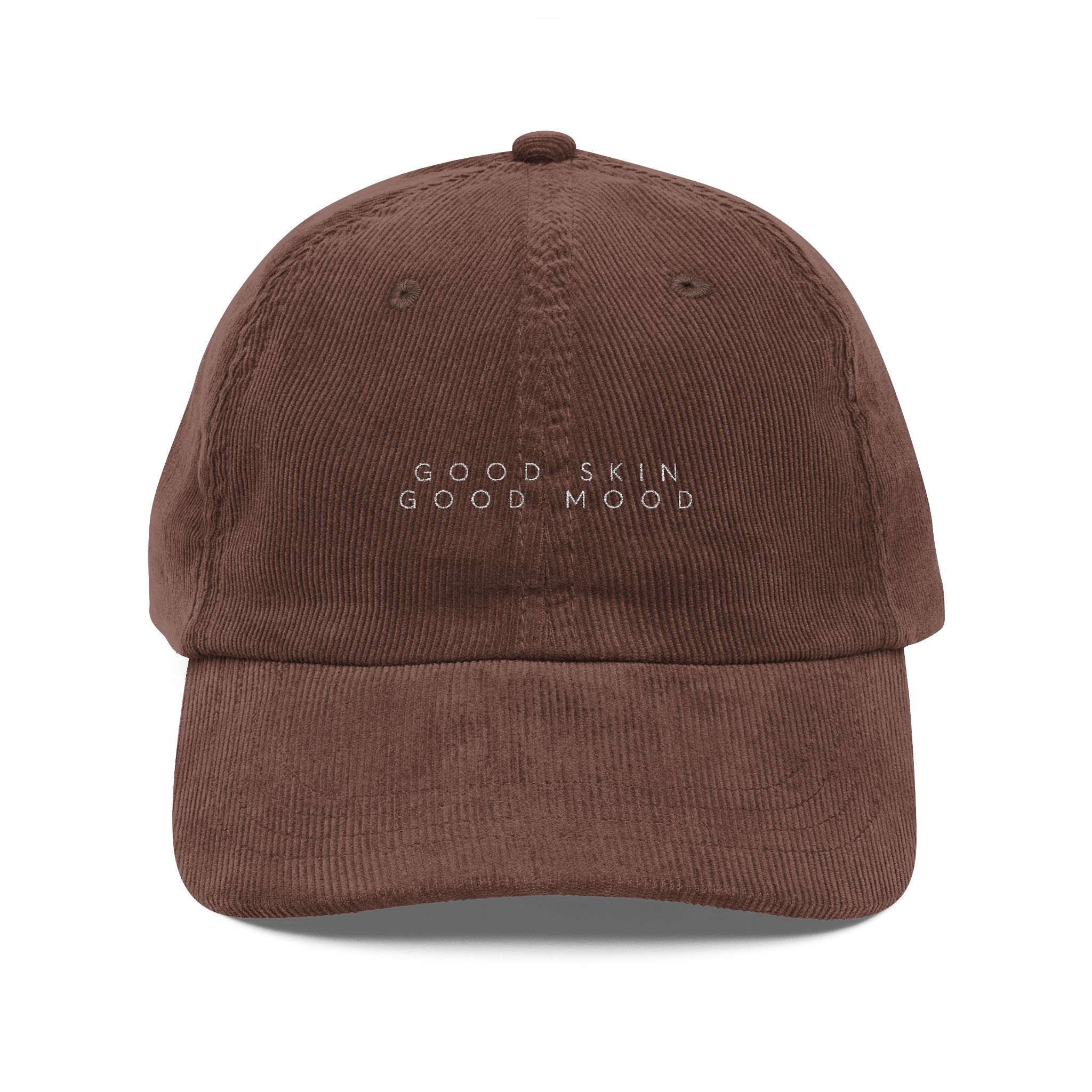 Opal Skin Haus "Good Skin Good Mood" Vintage Embroidered Corduroy Cap