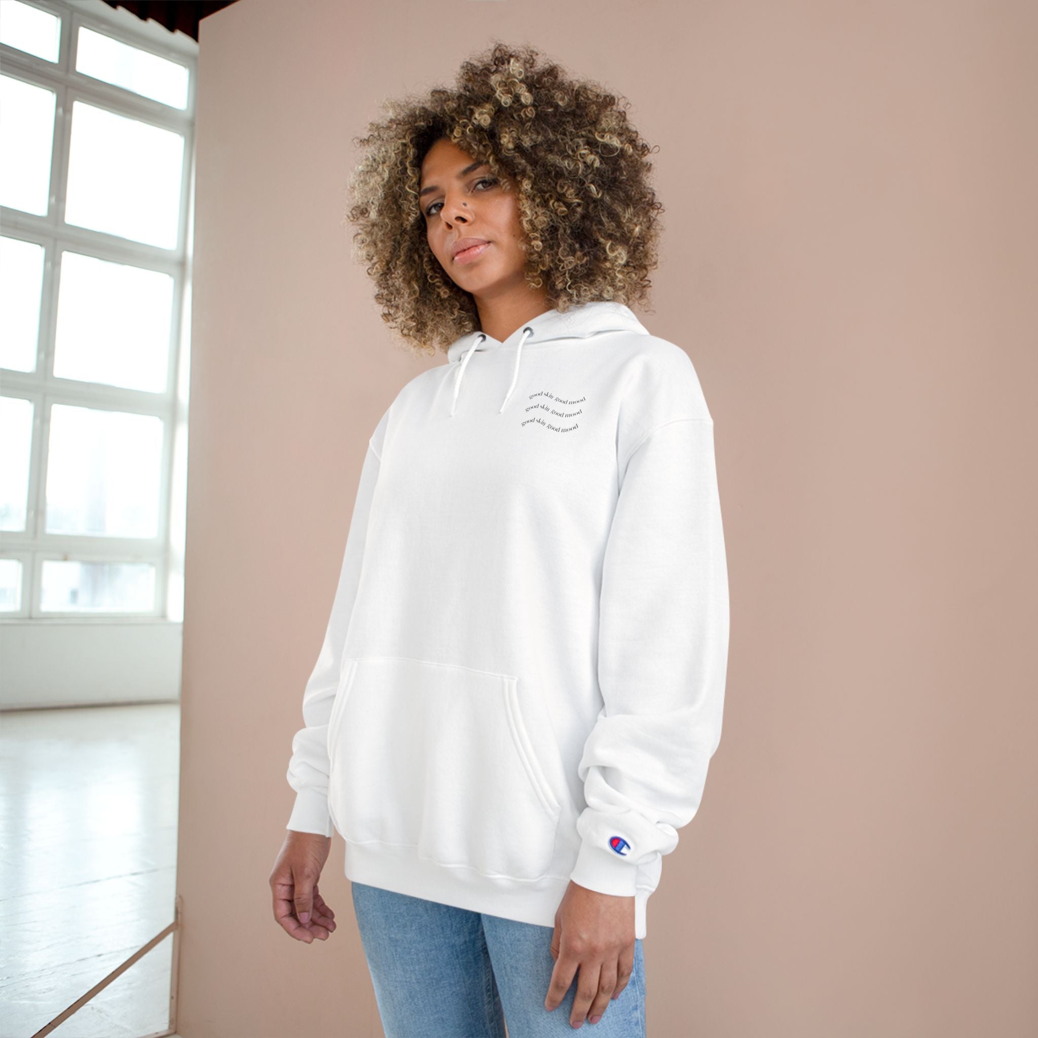 Opal Skin Haus Champion Hoodie "Good Skin Good Mood"