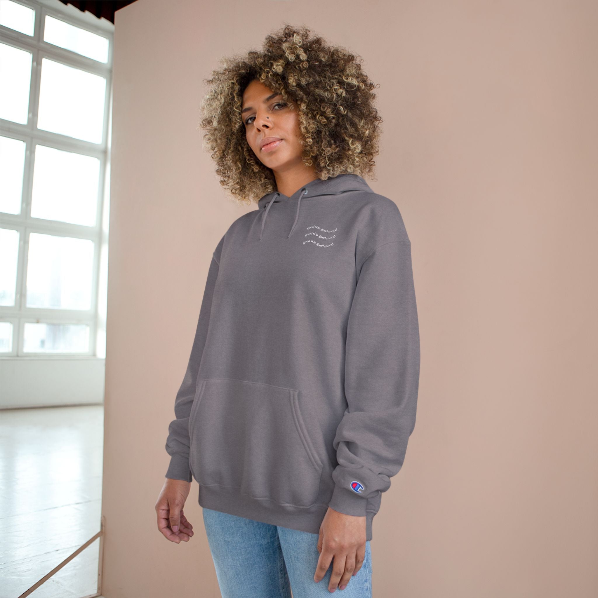 Opal Skin Haus Champion Hoodie "Good Skin Good Mood"