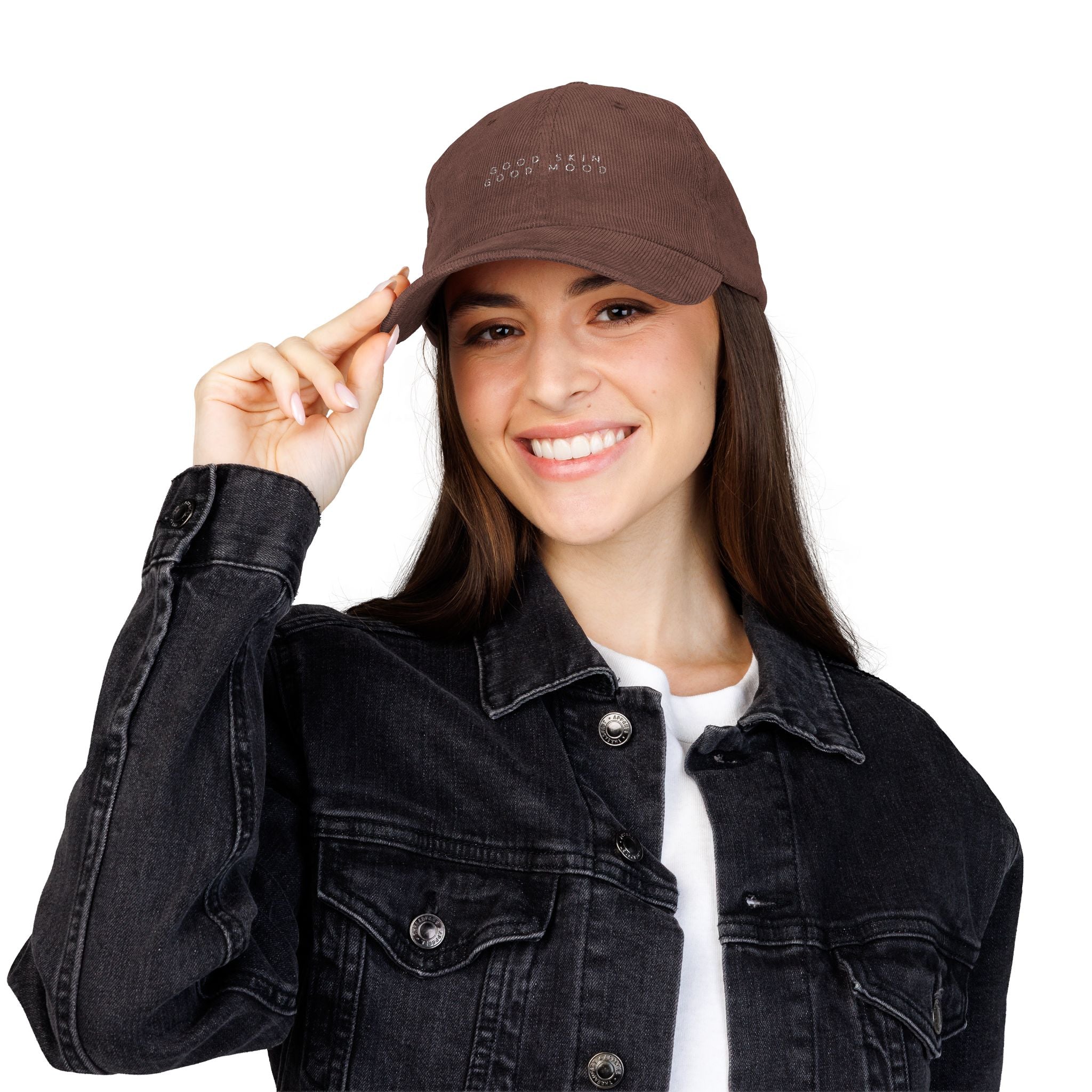 Opal Skin Haus "Good Skin Good Mood" Vintage Embroidered Corduroy Cap